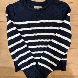 J. Crew Classic Navy and White Striped Rollneck Sweater